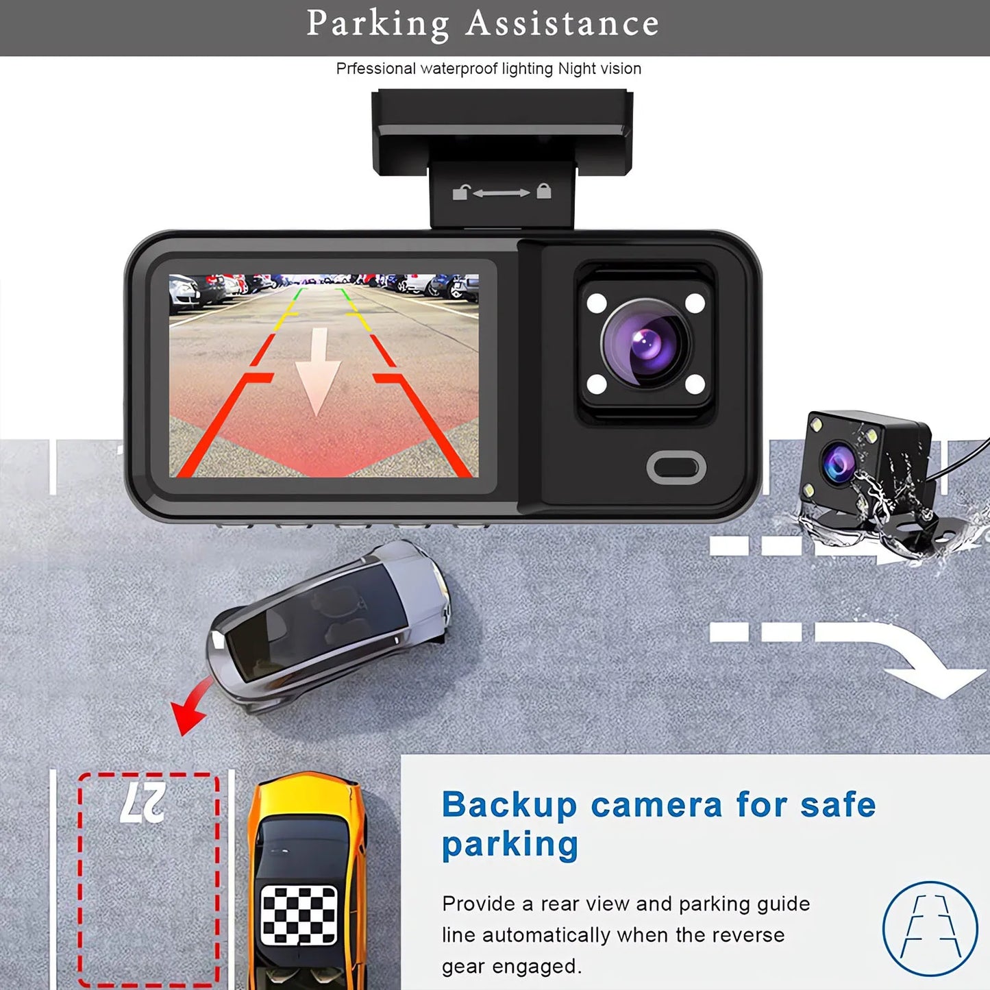 3 Channel WIFI Car DVR HD 1080P Cabin Vehicle Dash Cam Three Way Camera DVRs Recorder Video Registrator Mini Dashcam Camcorder