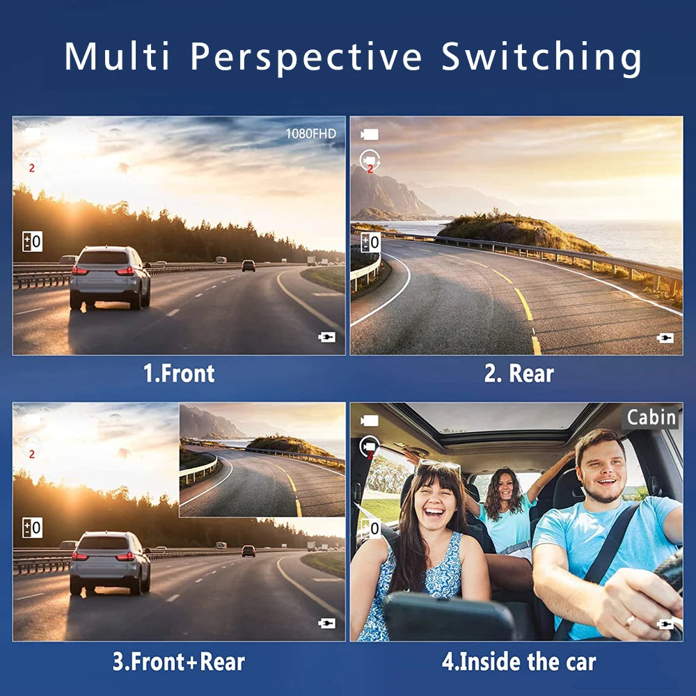 3 Channel WIFI Car DVR HD 1080P Cabin Vehicle Dash Cam Three Way Camera DVRs Recorder Video Registrator Mini Dashcam Camcorder