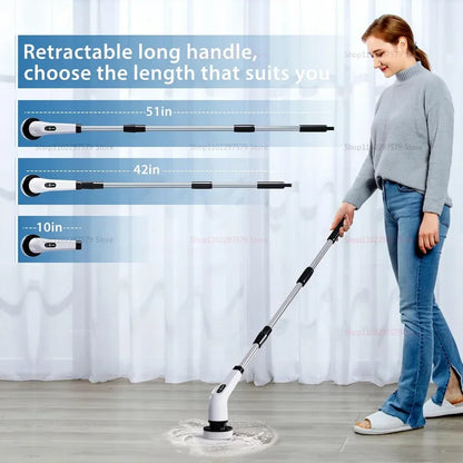 2026 new 9 in 1 Electric Spin Scrubber Cordless Waterproof Cleaning Brush For Tub Tile Floor
