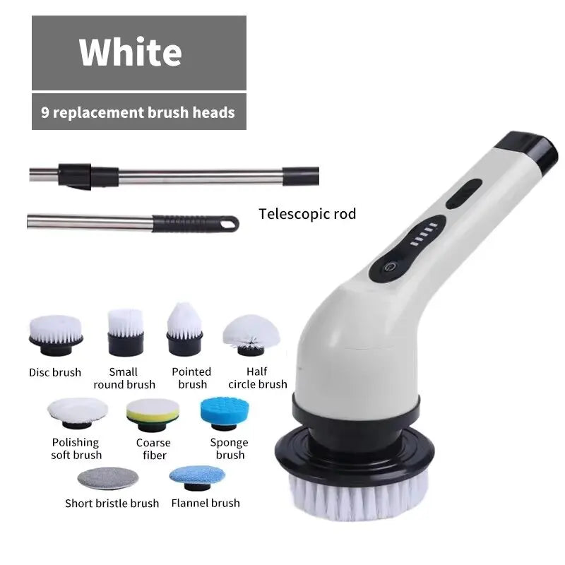 2026 new 9 in 1 Electric Spin Scrubber Cordless Waterproof Cleaning Brush For Tub Tile Floor