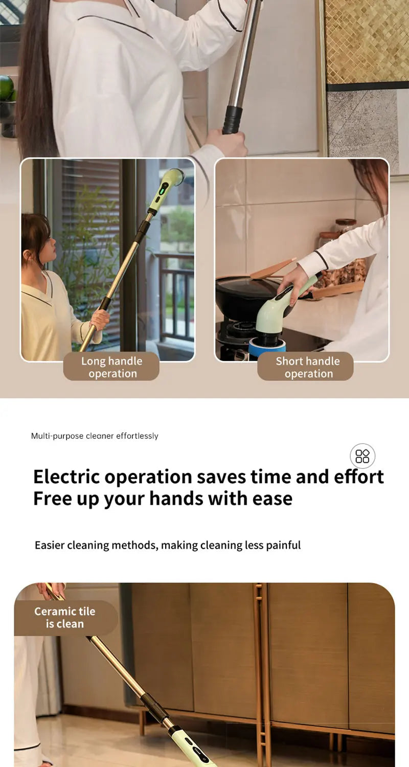 2026 new 9 in 1 Electric Spin Scrubber Cordless Waterproof Cleaning Brush For Tub Tile Floor