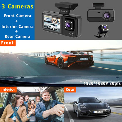 3 Channel WIFI Car DVR HD 1080P Cabin Vehicle Dash Cam Three Way Camera DVRs Recorder Video Registrator Mini Dashcam Camcorder