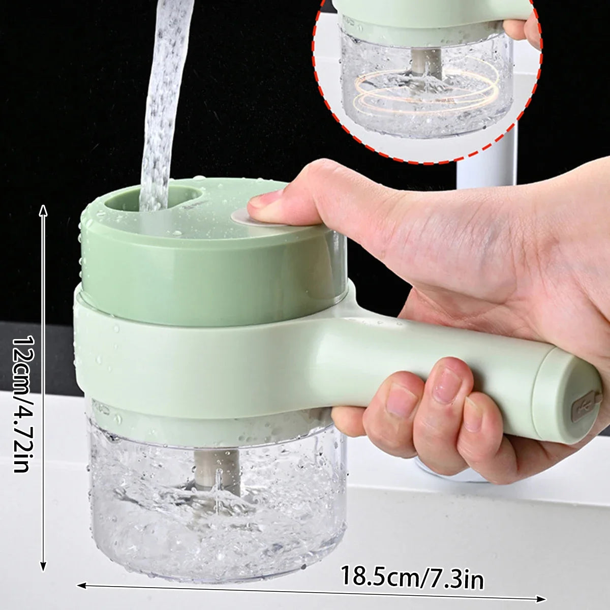 4 in 1 Vegetable Cutter Handheld Electric Vegetables Slicer For Garlic Pepper Celery Ginger Meat With Brush Kitchen Accessories