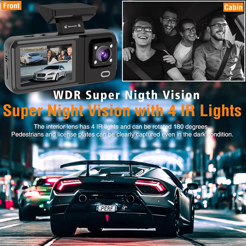 3 Channel WIFI Car DVR HD 1080P Cabin Vehicle Dash Cam Three Way Camera DVRs Recorder Video Registrator Mini Dashcam Camcorder