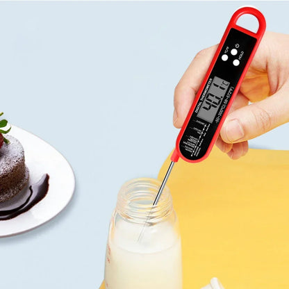 1pc-Digital backlit folding BBQ kitchen cooking ready-to-read thermometer