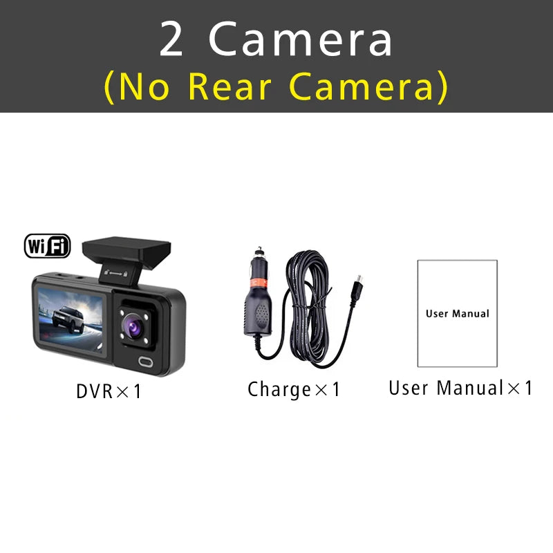 3 Channel WIFI Car DVR HD 1080P Cabin Vehicle Dash Cam Three Way Camera DVRs Recorder Video Registrator Mini Dashcam Camcorder