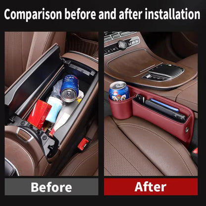 Leather Car Seat Gap Filler Organizer and Storages Automotive Accessories Universal for Car SUV Truck Fill The Gap